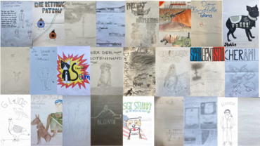 Cover der eingereichten Comics von Schülerinnen und Schülern des Gymnasiums Heide-Ost zum Internationalen Comic-Wettbewerb.